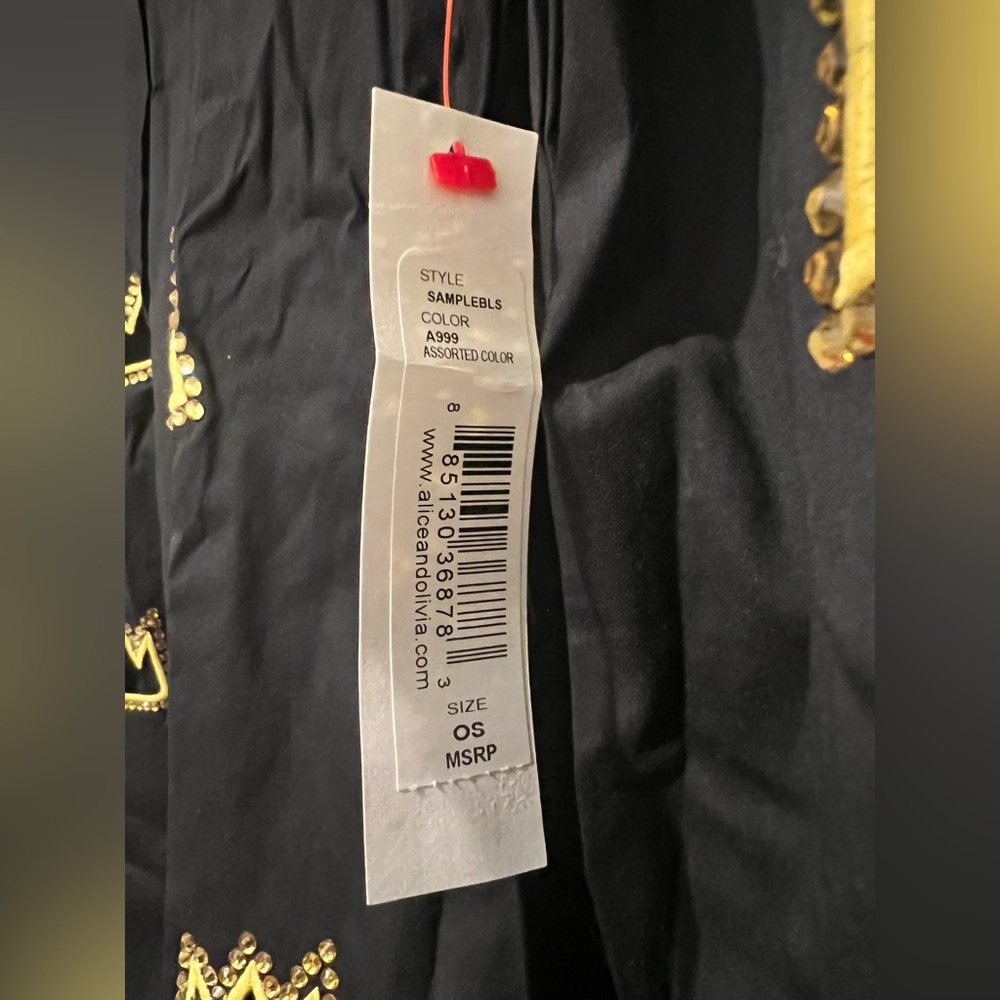 Alice + Olivia x Basquiat rhinestone-embellished cut-out shirt in BLACK - Picture 5 of 7